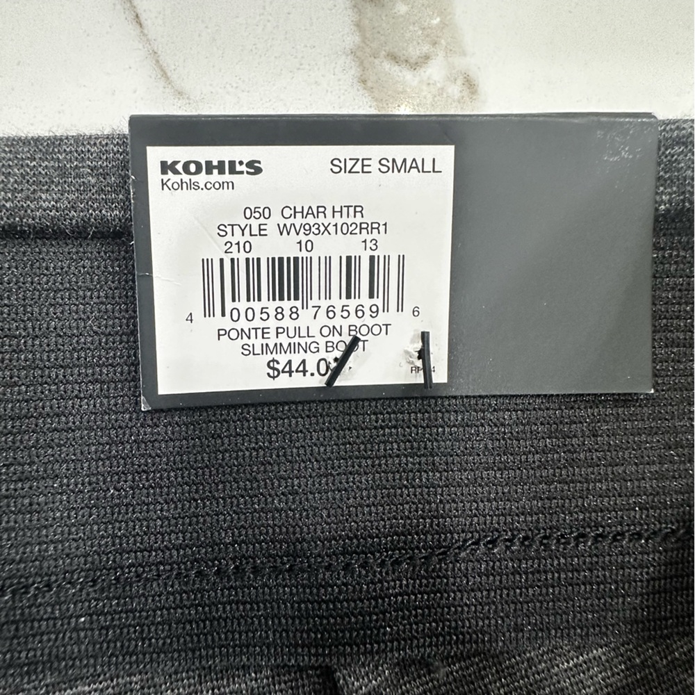 Simply Vera Vera Wang Charcoal Gray Slimming Ponte Bootcut Pants - Small - Picture 10 of 14